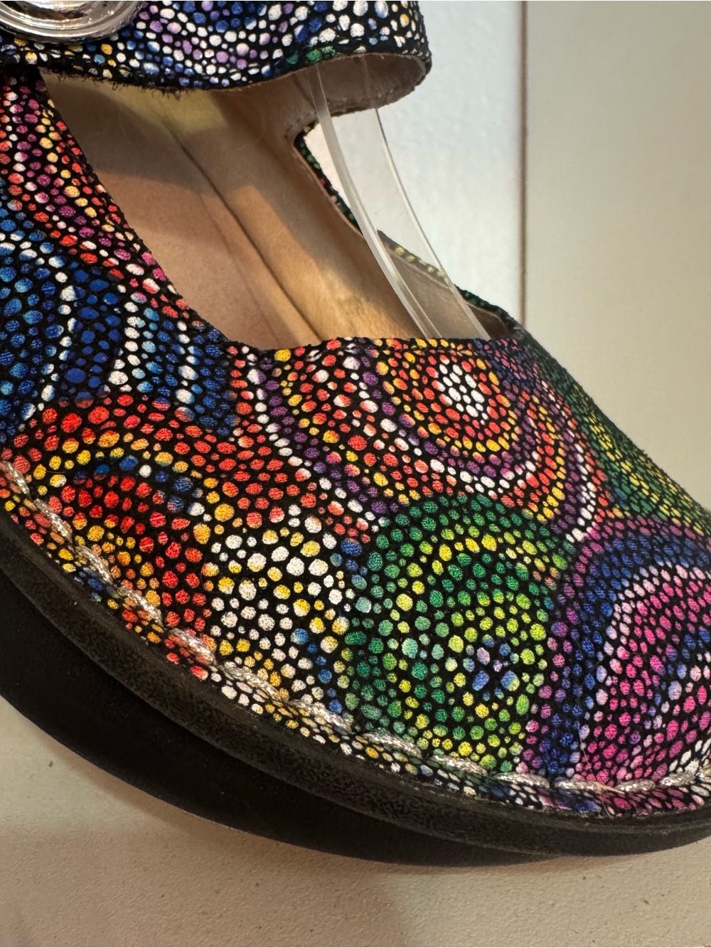 Alegria Womens Multicolor Leather Mary Jane Clogs Shoes Size 6 Colorful Comfort - Picture 6 of 14